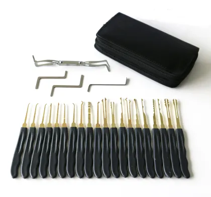 24pcs Locksmith Supplies Practice Lock Pick Set With Clear Padlock
