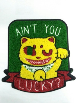Fortune Cats Letter Chenille  Patch for Jacket