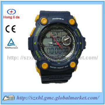 Newest fashion men wristwatch with double movement