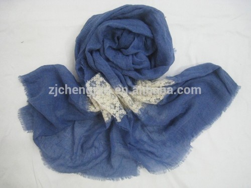 Stock!Fashion Lady Lace & TR Patchwork Scarf wholesale Factory China