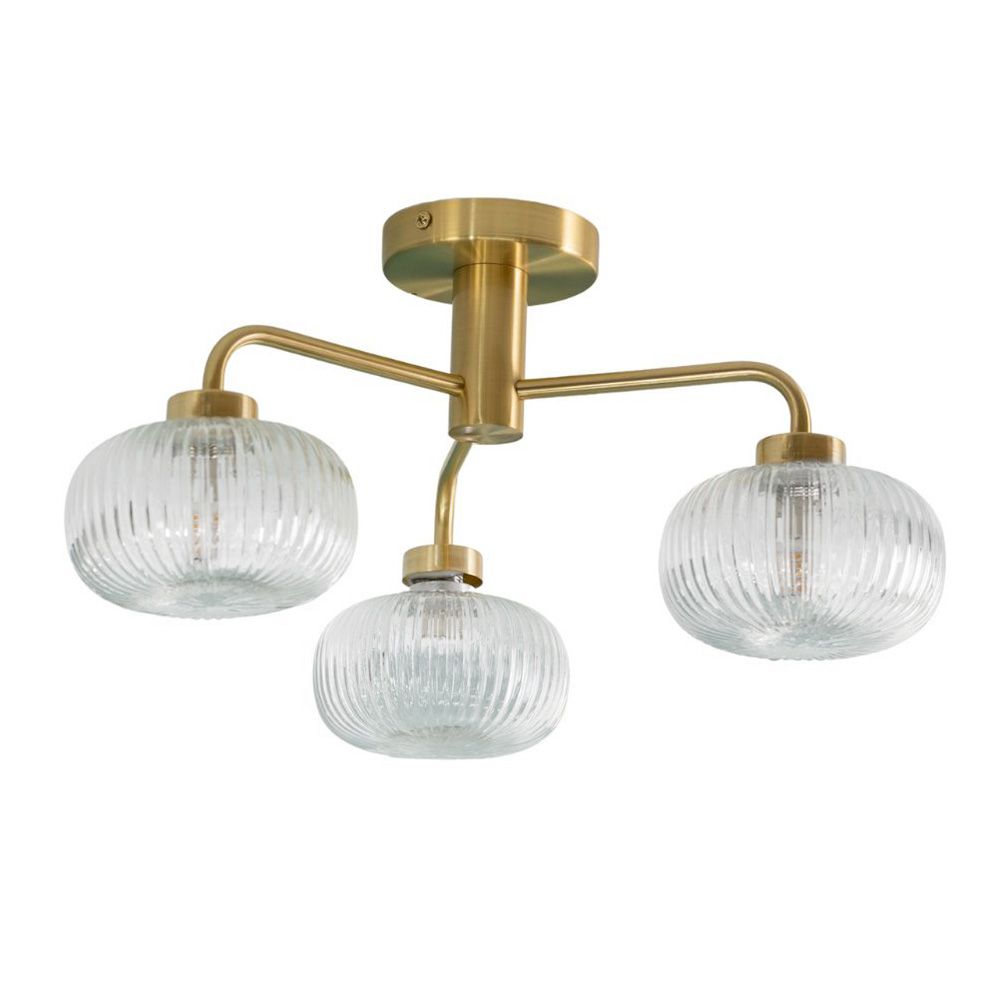 Ceiling light striped clear glass lampshade (6)