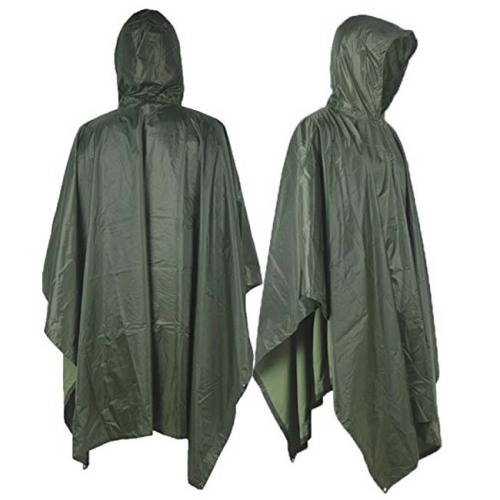 Waterproof Hooded PVC Army Raincoat Rain Poncho