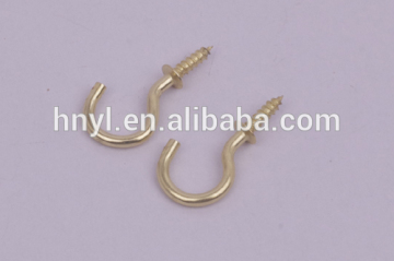 screw hooks with plastic anchors with shoulder Top Quality open eye screw hooks Galv/Black/Bp finish,hanging hook