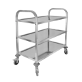 Dining trolley with double-sided pusher