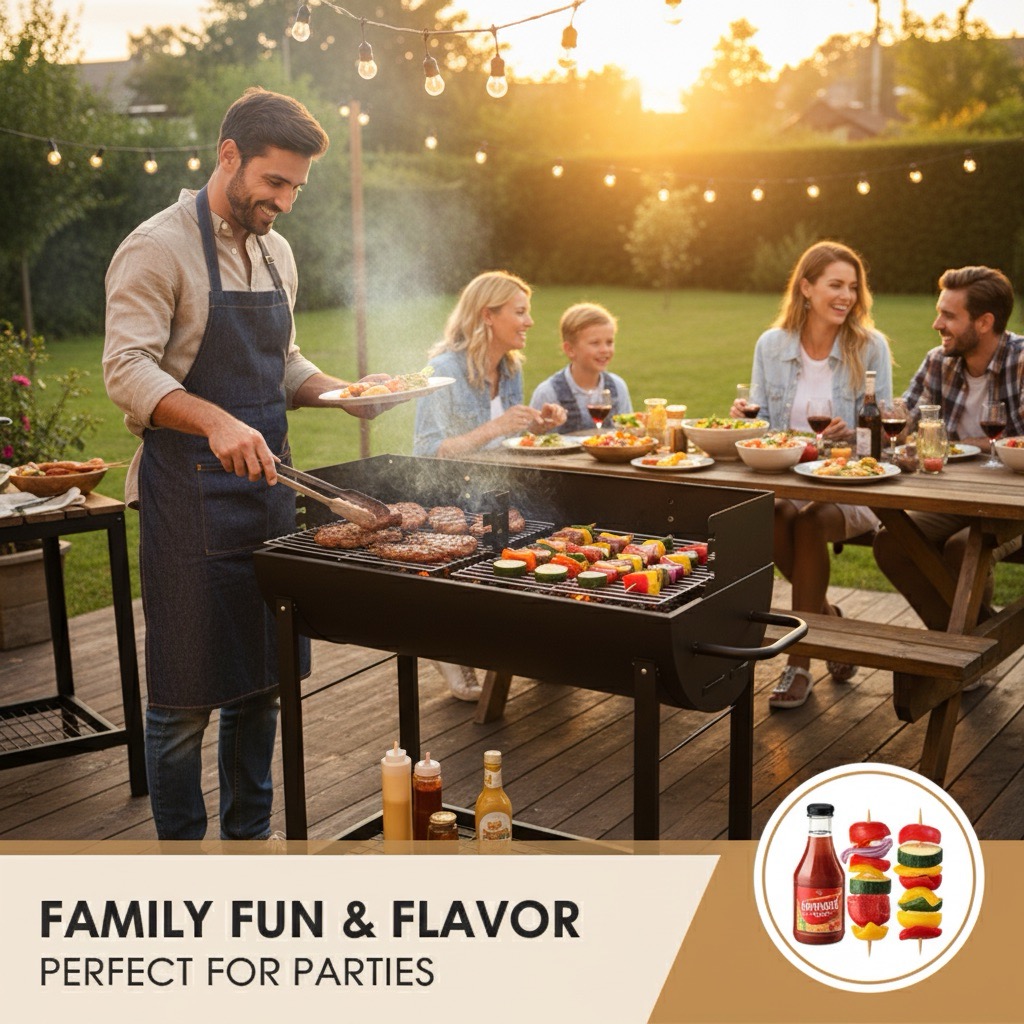 Half-barrel steel barbecue grill