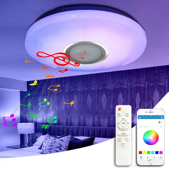 Smart Music Ceiling Lamp - 36W RGB Colorful Remote Control APP LED Lamp for Indoor/Outdoor