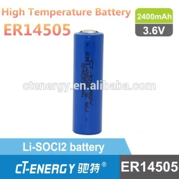3.6V lithium primary battery type AA ER14505 LiSOCI2 battery
