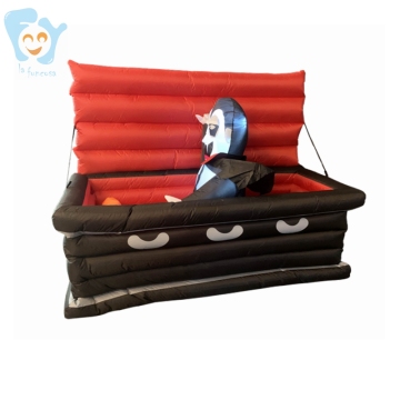4ft 1.2m Lighted LED Outdoor Halloween Coffin Inflatable Yard Decoration