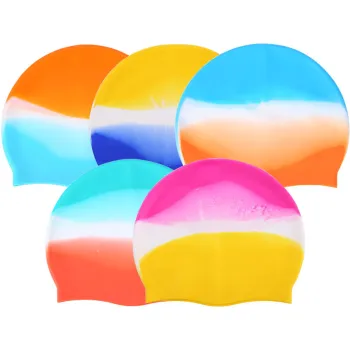 Colorful Seamless Silicone Waterproof Non-slip Unisex Swimming Caps - Wholesale