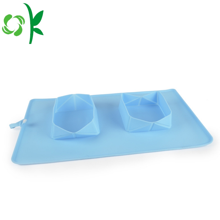 Silicone Folding Double Bowl Travel Portable Pet Bowl