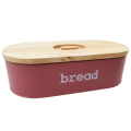 Bread Box Bamboo Lid Stainless Steel Bread Bin