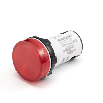 Salzer PL16-22C Merah 22mm Lampu Pilot Tahan Air 12V LED Lampu Indikator