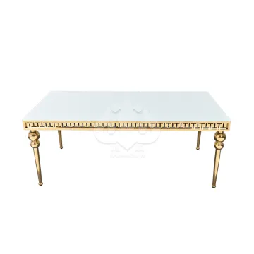 Stainless Steel Base Luxury Gold Wedding Tables with Customized Table Top Materials for Multi-Scenario Applications