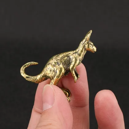 Pure Brass Small Retro Kangaroo Figure Decoration