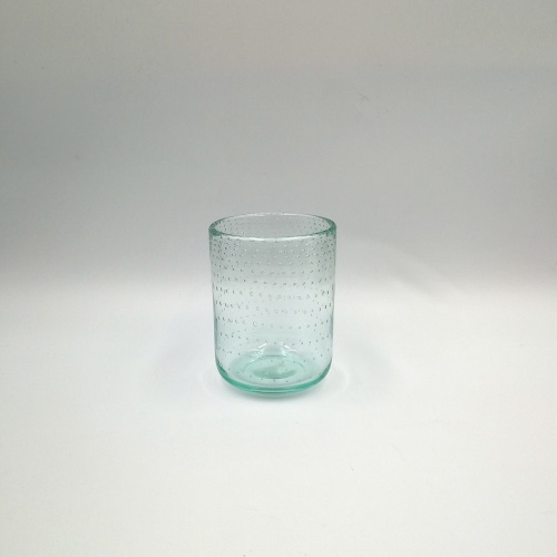 Recycled green color glass tumbler for candle