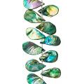 Green Aurora Borealis Shell Teardrop Beads Jewelry Making