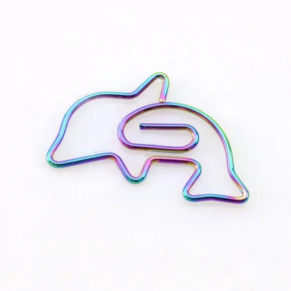 Iridescent Dolphin Paper Clips