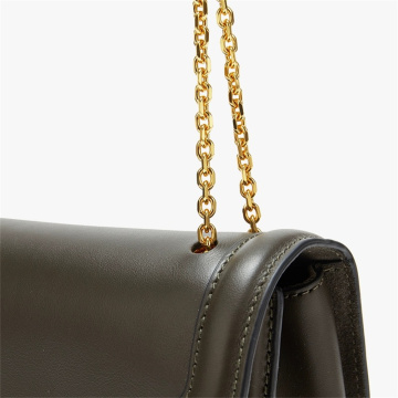 Classic Small Leather Pillow Chain Shoulder Bag Black