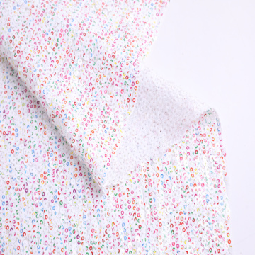 Tissu de broderie multicolore à paillettes d&#39;impression d&#39;été 3 mm + 7 mm