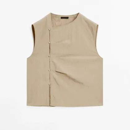 Women's new Chinese style elegant artistic style sleeveless vest top