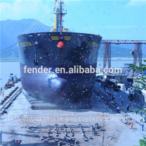 Chinese ship launching by airbags