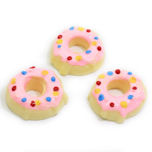 Hot Selling Mini Donut Harz Cabochon Flat Back Süßes Essen Donut Handmade Craft Dekor Perlen Charms Haarnadel Ornamente