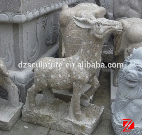 small stone fawn sculpture