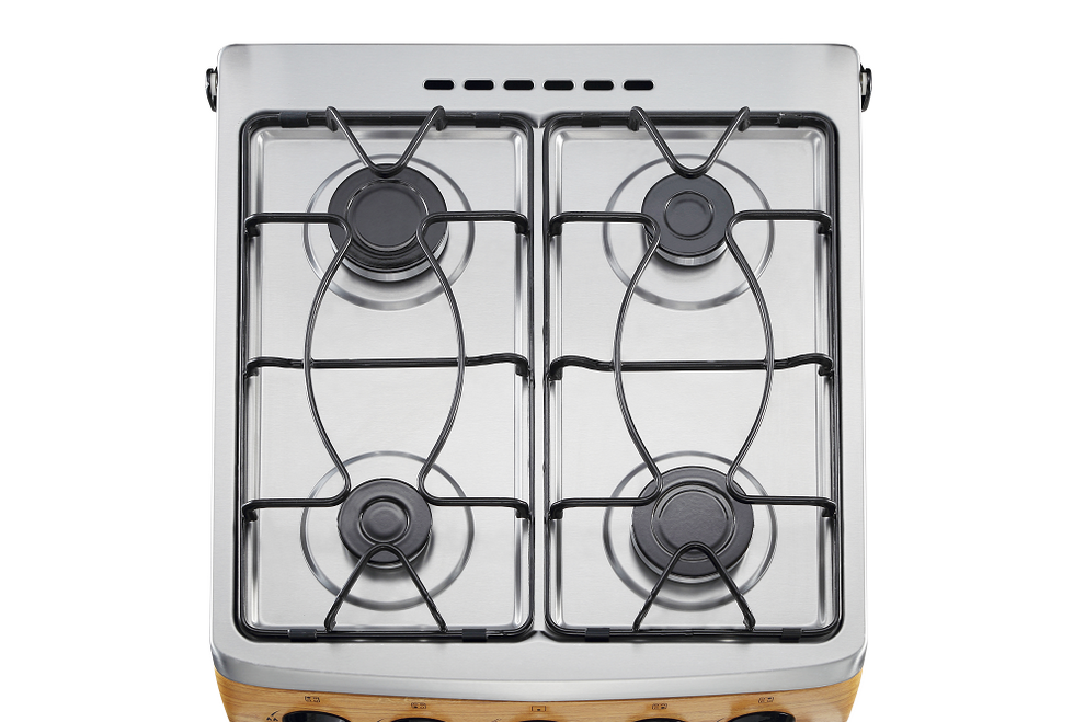 Stainless steel 8 burner gas range with oven