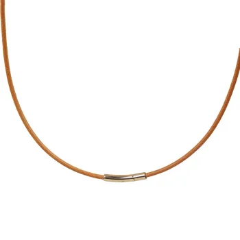 2024 Hot Selling Retro DIY Leather Necklace with 3mm Cowhide Rope Pendant - Stainless Steel Jewelry for Men and Women