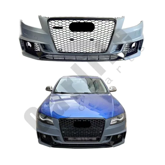 2009-2012 Audi A4 B8 Upgrade Parts - Front Bumper Assembly and Grille (2019 RS4 Model)