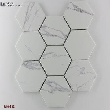 Carrara Look Ceramic Mosaic Wall Decor - Varie dimensioni, finitura Matt