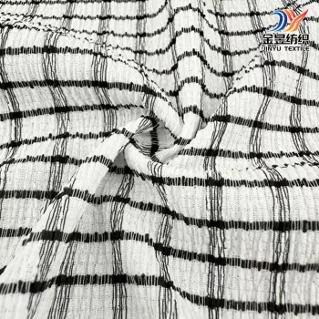 Stylish Gingham Crepe Fabric for DIY Projects