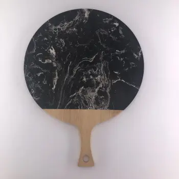 Round marble & wood cutting board
