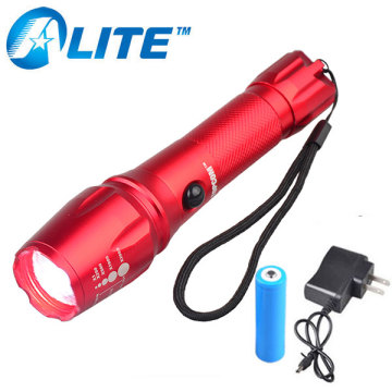 Rechargeable 18650 Battery Zoom Portable Tactical T6 LED Flashlight