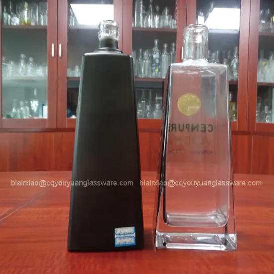 Spray Color Big Square Liquor Bottle Sell Decorative Spirit Bottles 750ML