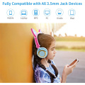 Over Ear Wired Kids Unicorn Headphone dengan LED