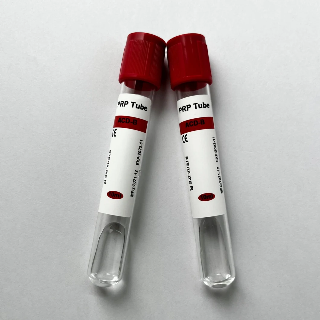Вакуумные пробирки для сбора крови из стекла для домашних животных с пробирками Prp с маркировкой CE/ISO