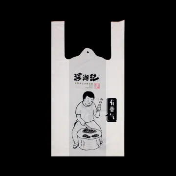 Supermarket Plastic Clear Bag Vest Handle Bag