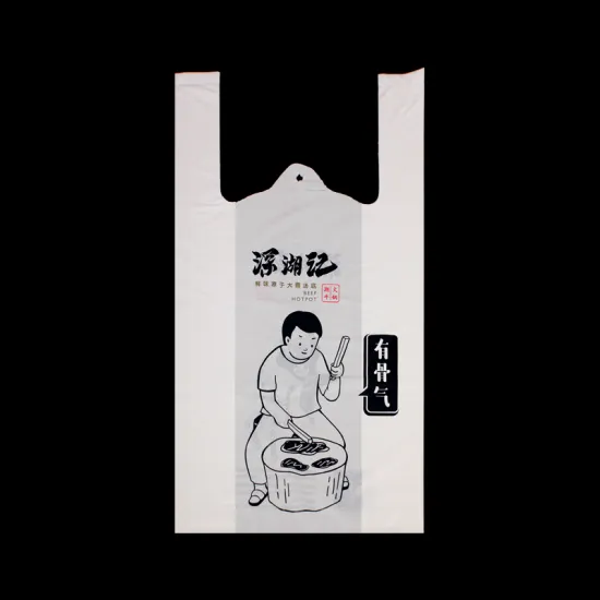 Supermarket Plastic Clear Bag Vest Handle Bag