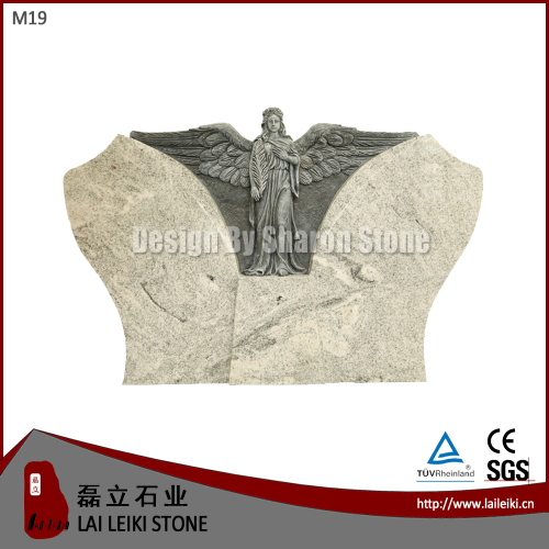 German Style Viscount White Granite Weeping Angel Headstone