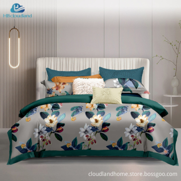 Cloudland Doria Printed Designer Cotton Bed Sheet Set Queen Size 3 Pieces
