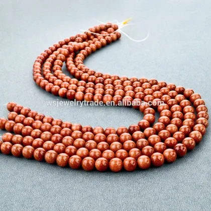 Natural Healing Red Brown Gold Golden Sandstone Gemstone Round Loose Beads