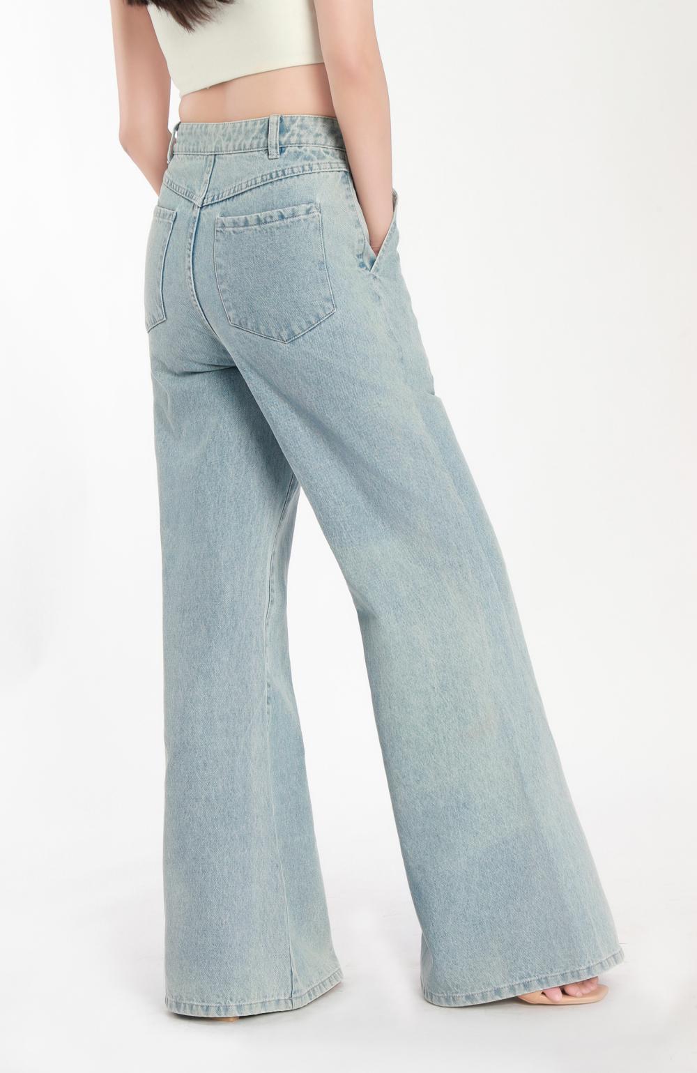 Light Blue Jeans with Wide Legs