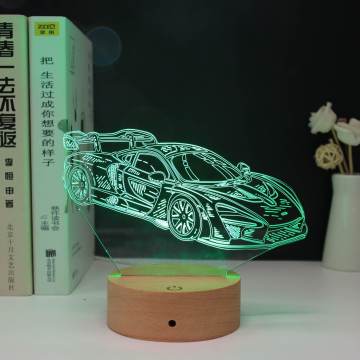 Anpassbarer 3D -Acryl -LED -Lampenhalter mit Fernbedienung - Schwarzes Schlafzimmer Licht DC 12V