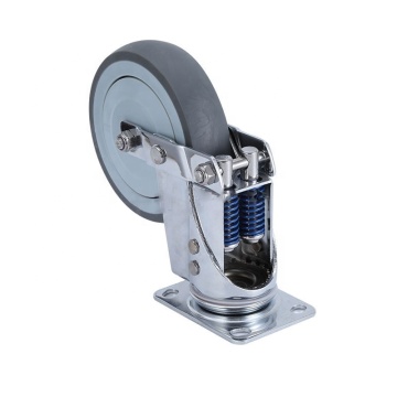 4 Inch Chrome Plated TPR Shock Absorber Medical Wheel Casters with 360 Degrees Flexible Rotation