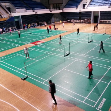 BWF antislip badmintonveldvloeren goede kwaliteit badmintonveld vloerrolmat