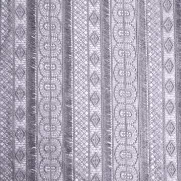 Classic Polyester Geometry Tassel Guipure Embroidery Fabric