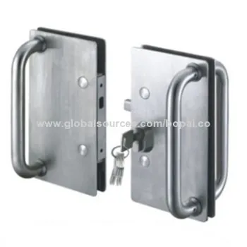Zinc alloy glass door lock with keys and handle