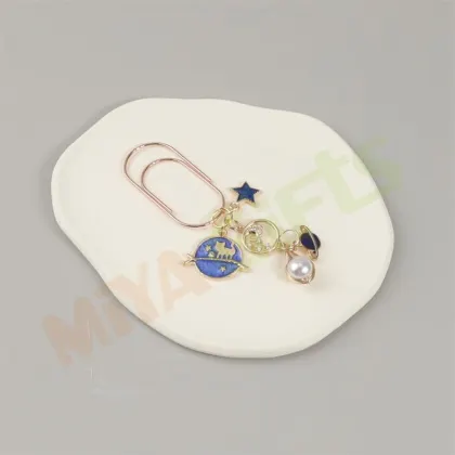 Starry Sky Celestial Metal Enamel Paper Clip Bookmark