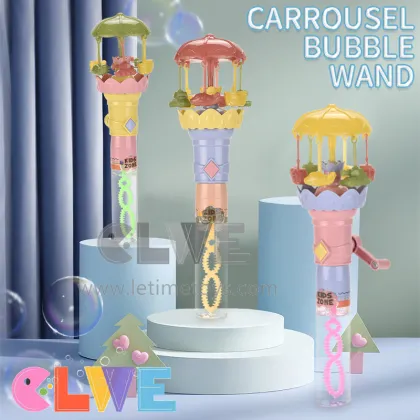 Light up merry go round bubble stick toys